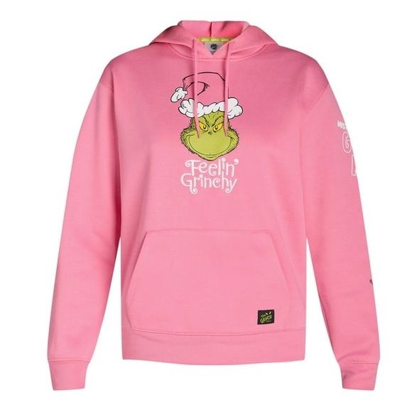 Grinch hoodie feelin’ grinchy NEW Pink grinch sweater - Picture 2 of 4